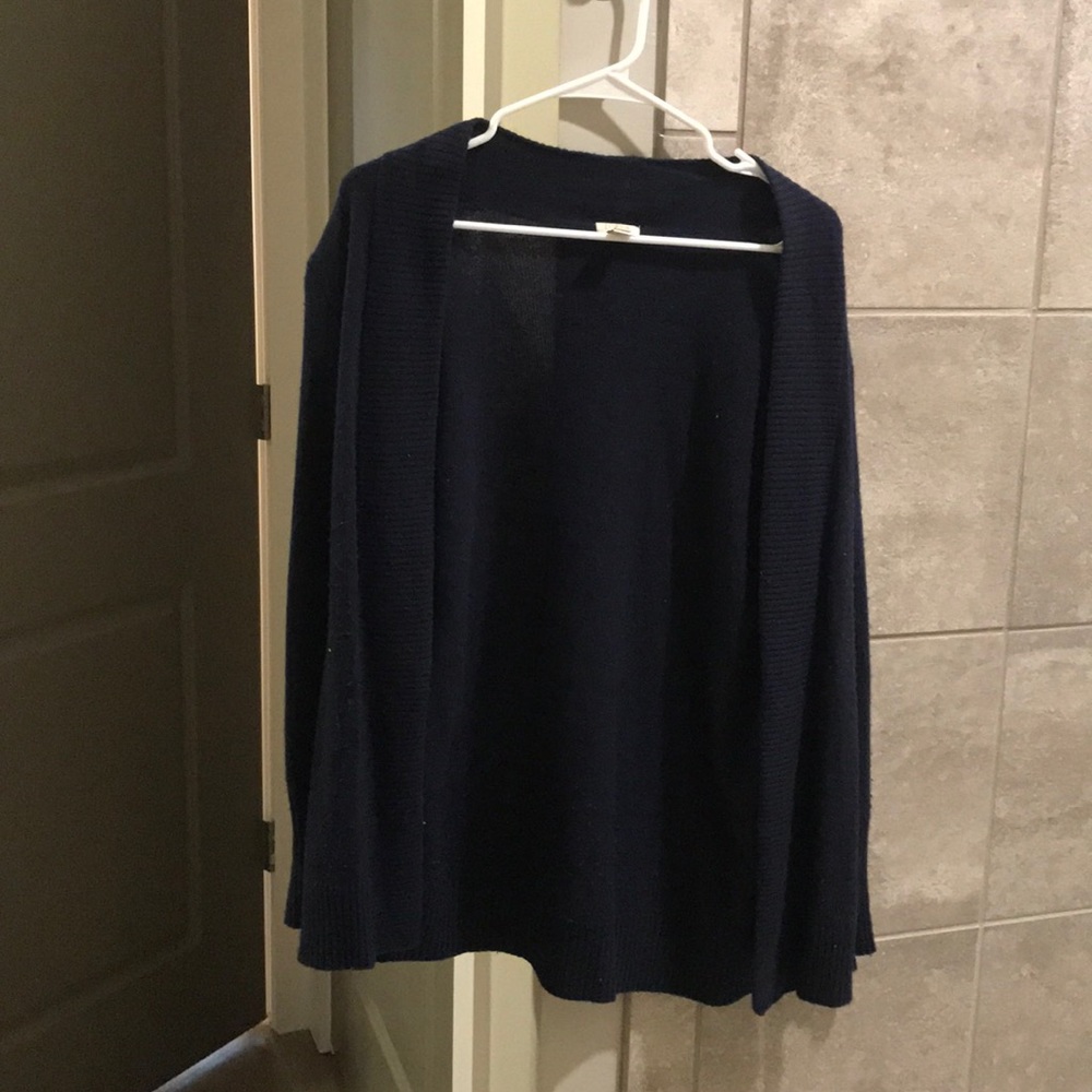 J Crew navy oversized cardigan size small.